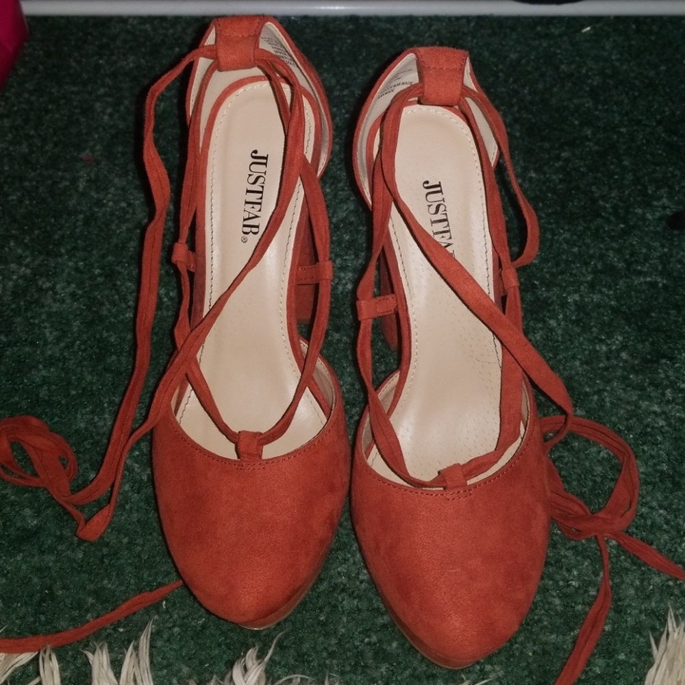Pumpkin Spice Platform Heels